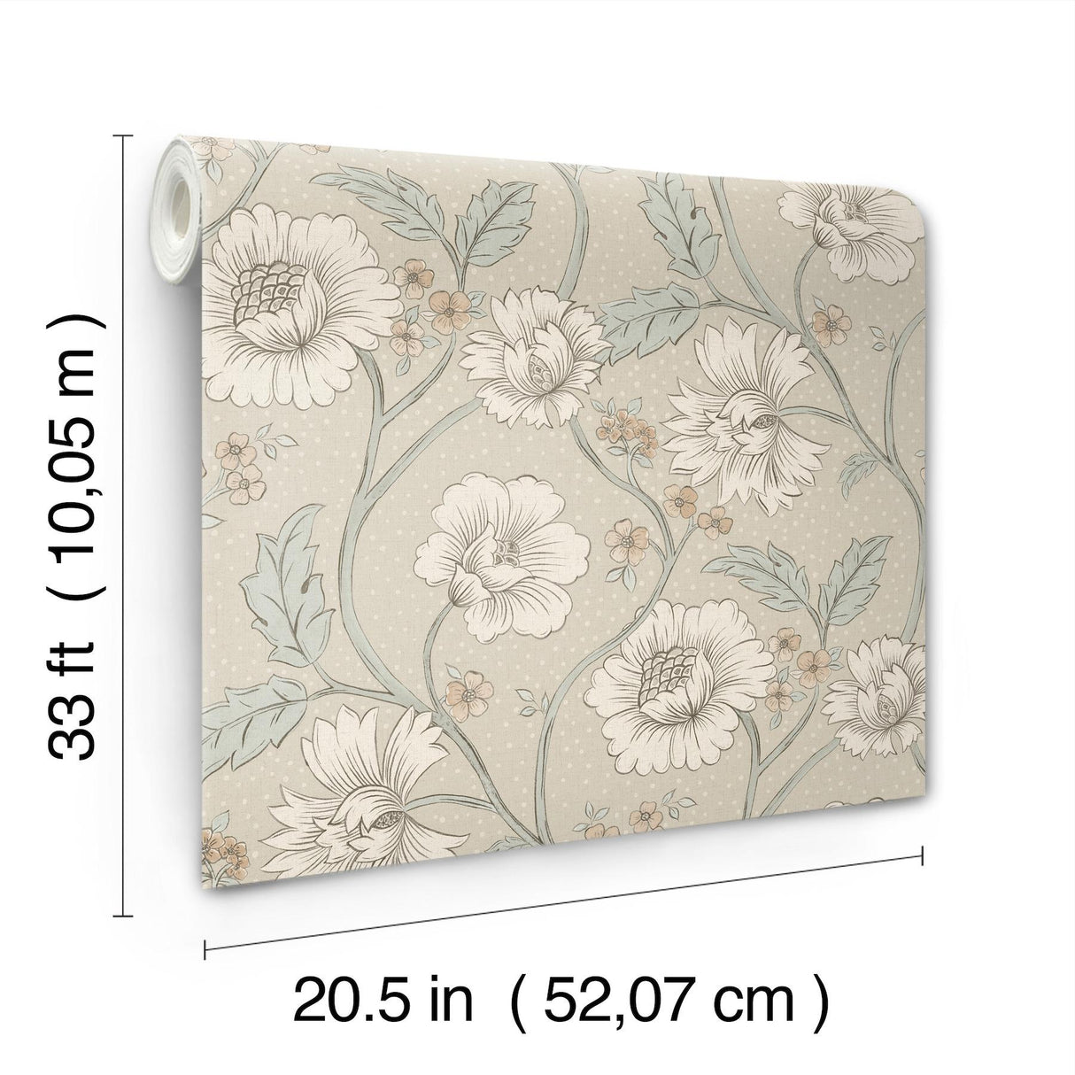 York Hazel Taupe Floral Trail Wallpaper