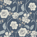 York Hazel Navy Floral Trail Wallpaper