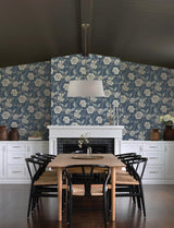 York Hazel Navy Floral Trail Wallpaper