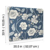 York Hazel Navy Floral Trail Wallpaper