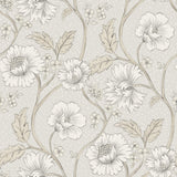 York Hazel Grey Floral Trail Wallpaper