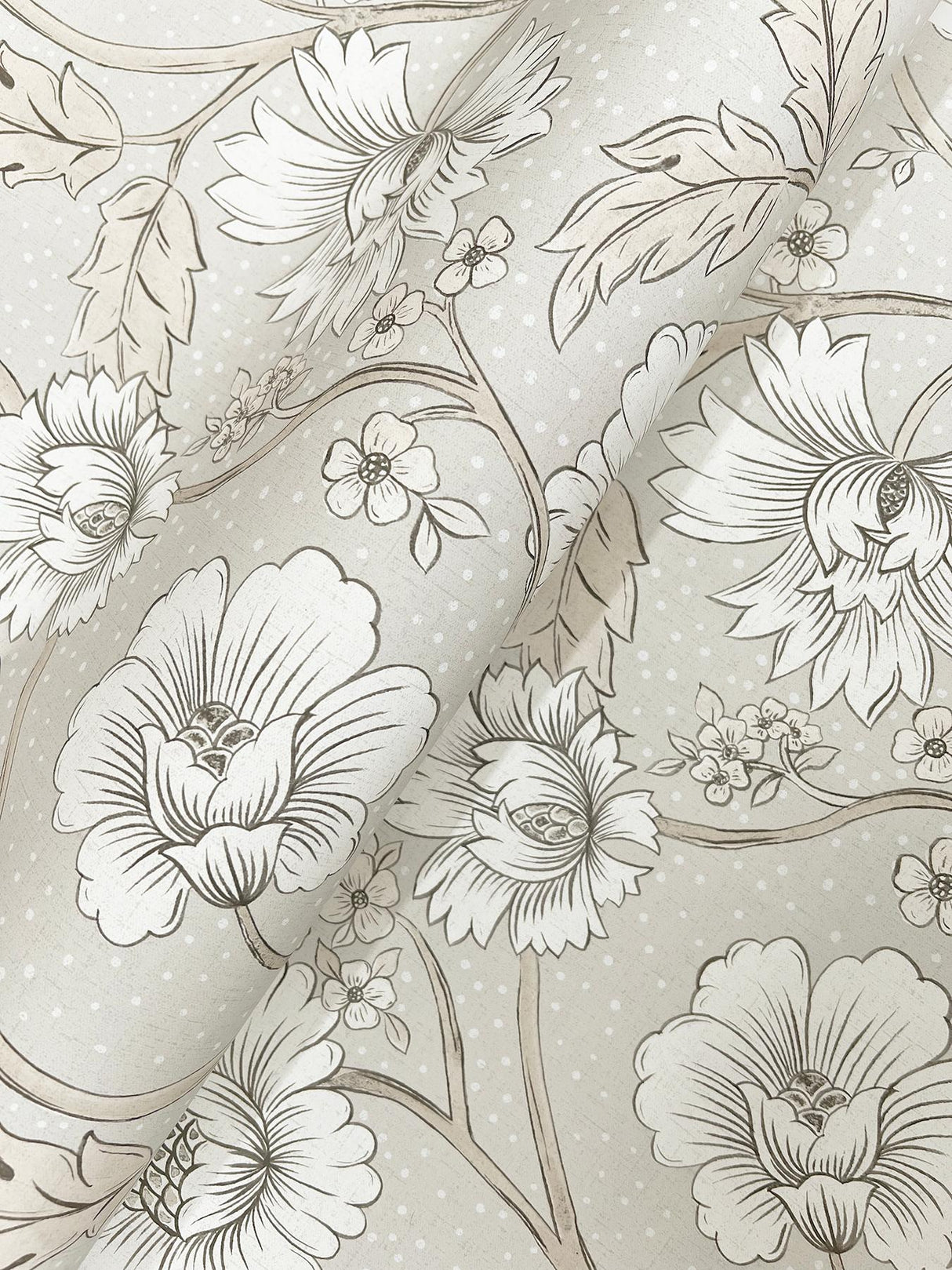 York Hazel Grey Floral Trail Wallpaper