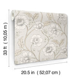 York Hazel Grey Floral Trail Wallpaper