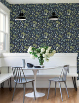 York Mercy Navy Berry Vines Wallpaper