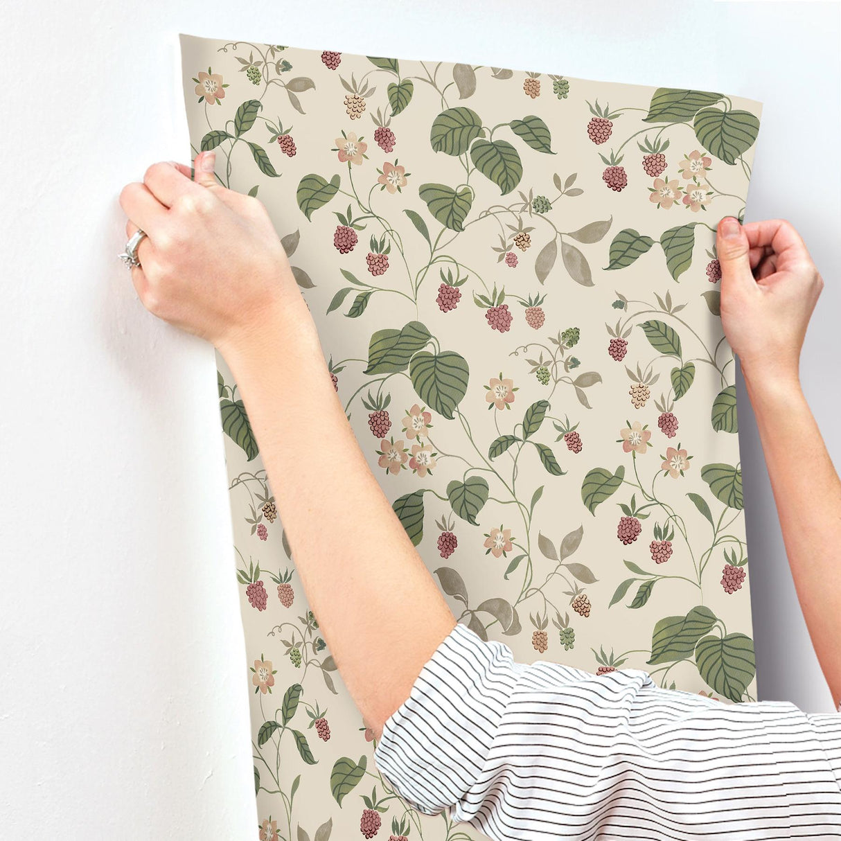 York Mercy Taupe Berry Vines Wallpaper