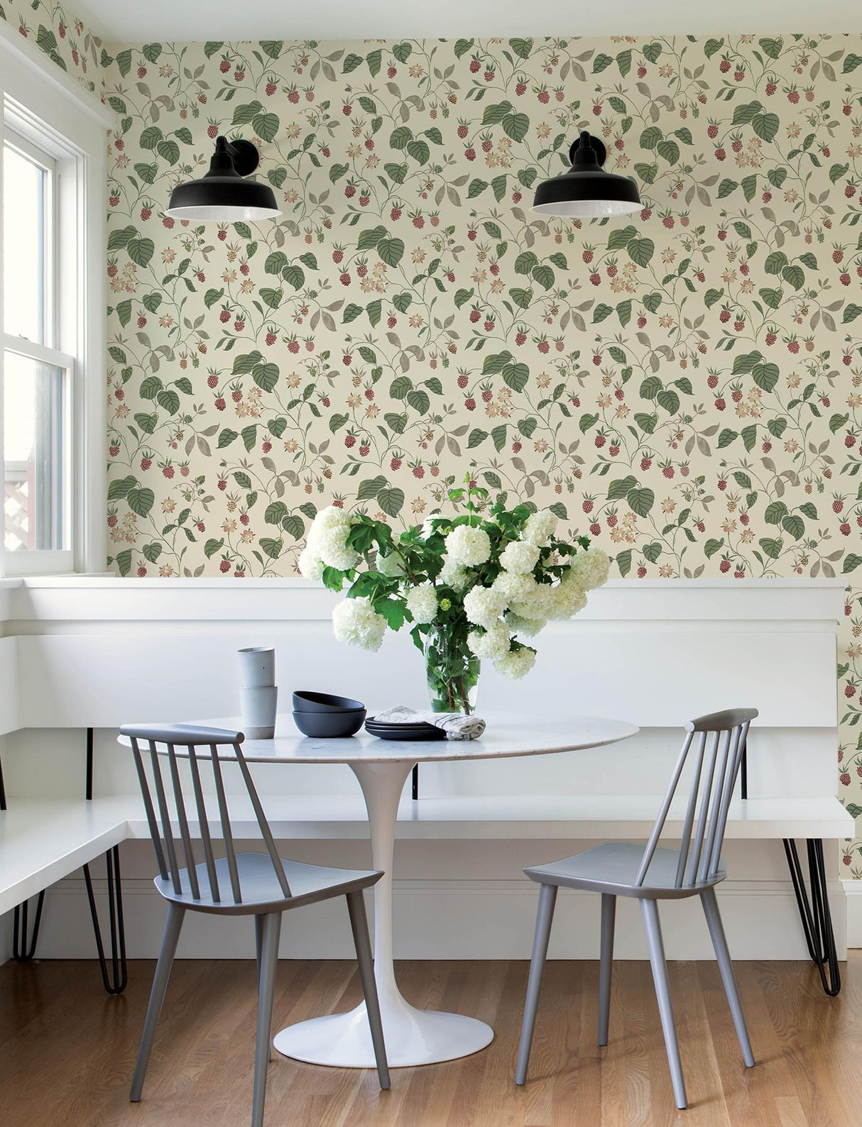York Mercy Taupe Berry Vines Wallpaper