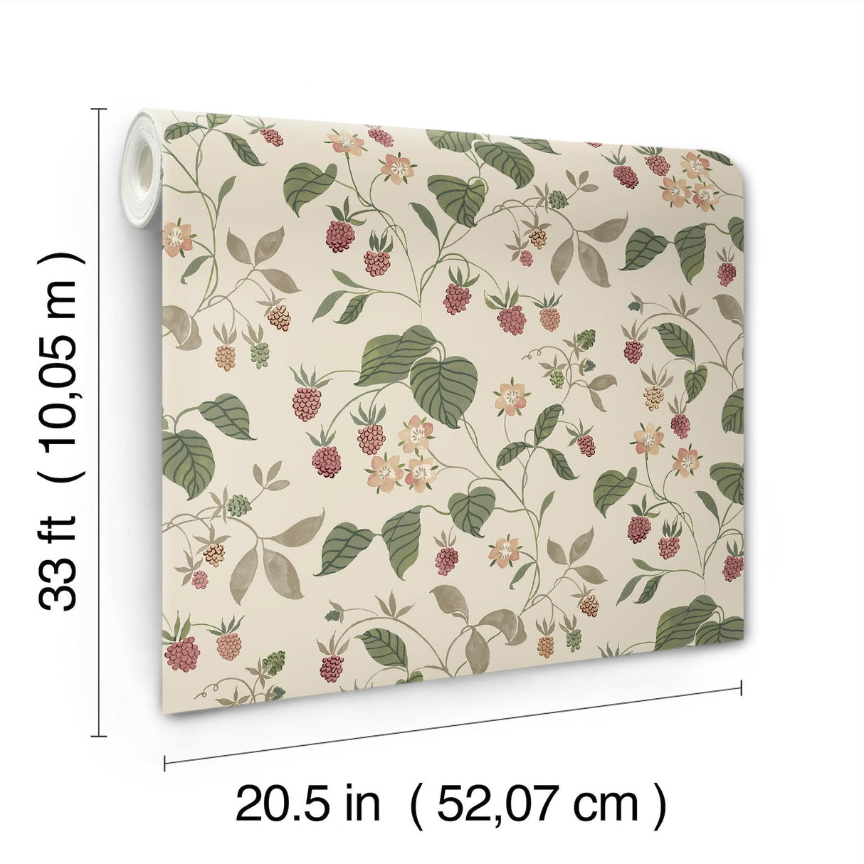 York Mercy Taupe Berry Vines Wallpaper
