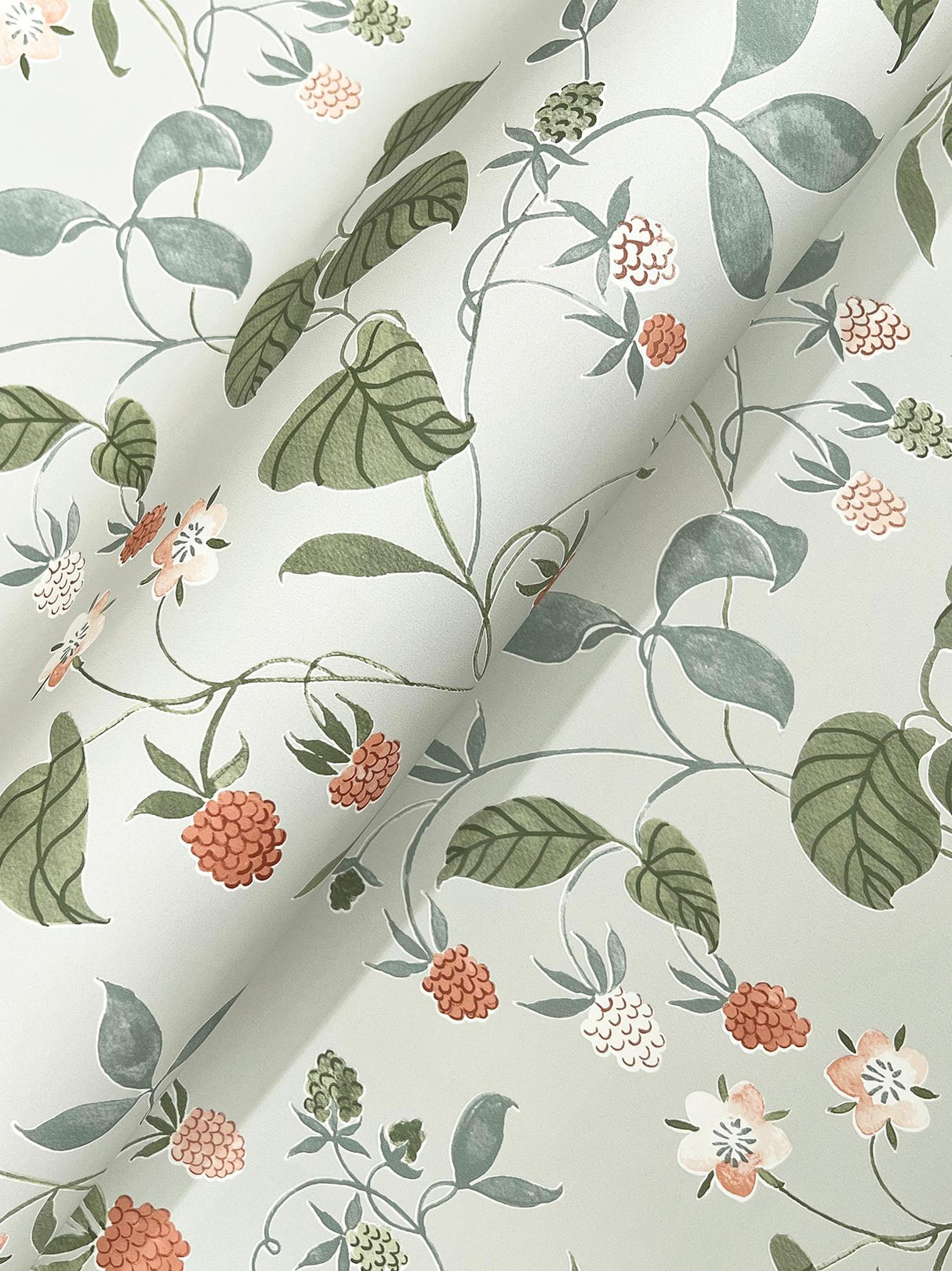 York Mercy Aqua Berry Vines Wallpaper