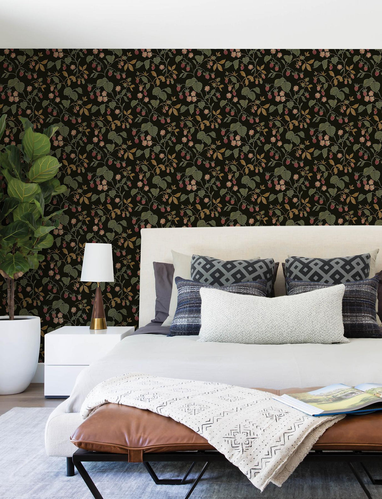 York Mercy Black Berry Vines Wallpaper