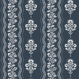 York Lenea Navy Floral Stripe Wallpaper