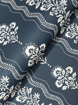York Lenea Navy Floral Stripe Wallpaper