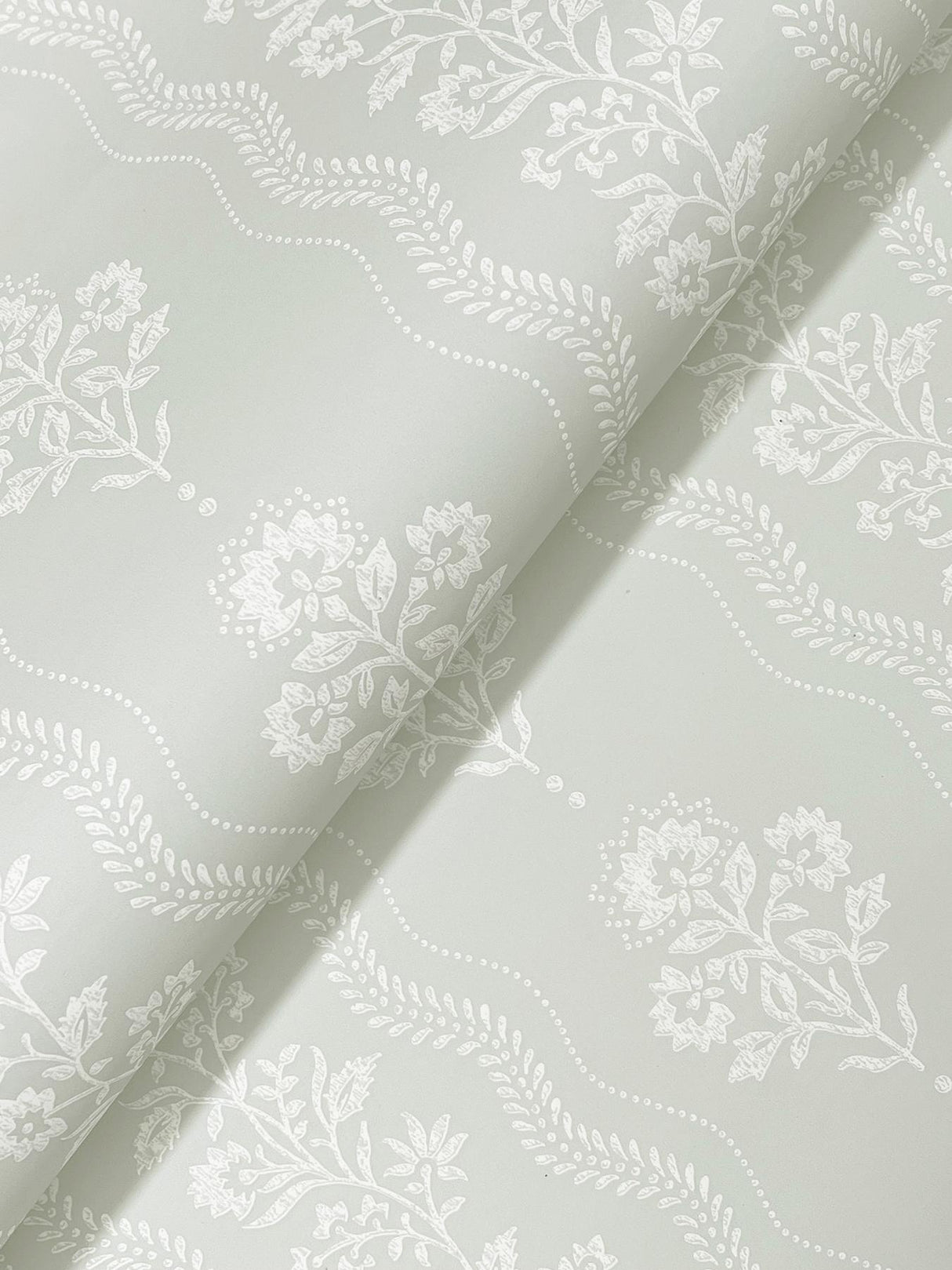 York Lenea Aqua Floral Stripe Wallpaper
