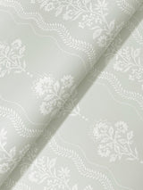 York Lenea Aqua Floral Stripe Wallpaper