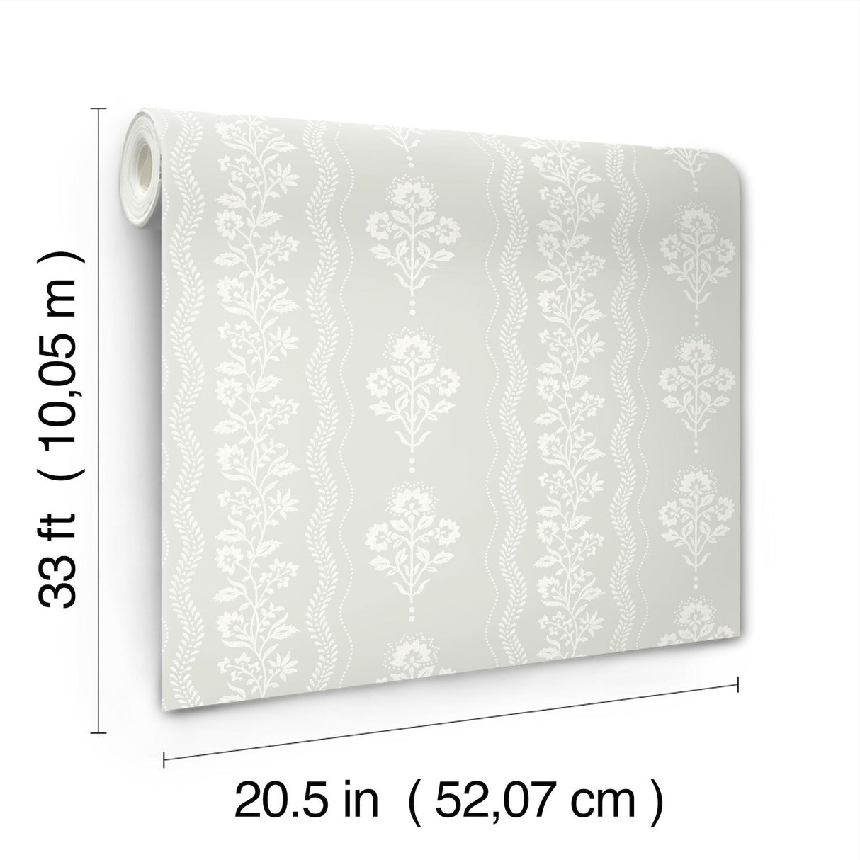 York Lenea Aqua Floral Stripe Wallpaper