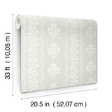 York Lenea Aqua Floral Stripe Wallpaper