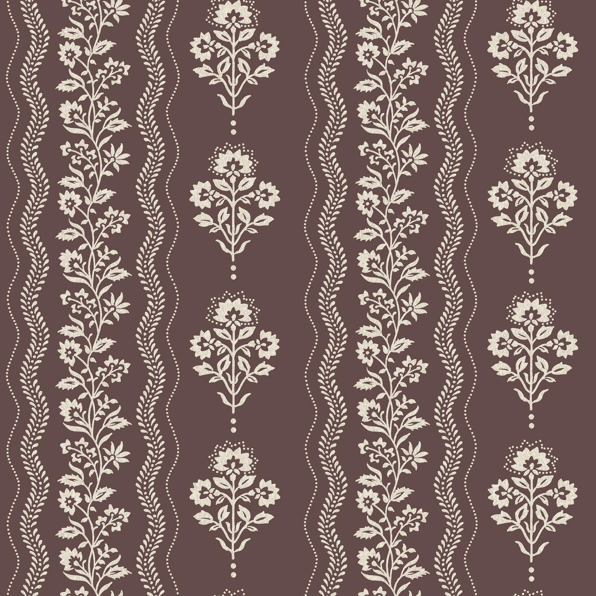 York Lenea Burgundy Floral Stripe Wallpaper