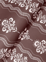 York Lenea Burgundy Floral Stripe Wallpaper