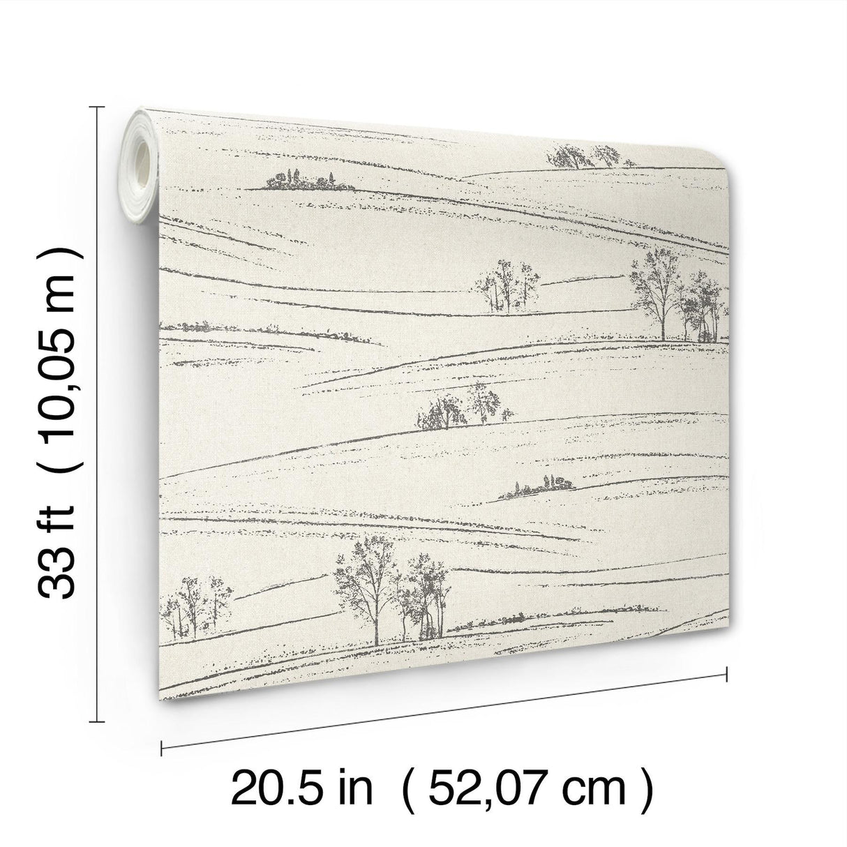 York Isaac Black Rolling Hills Wallpaper