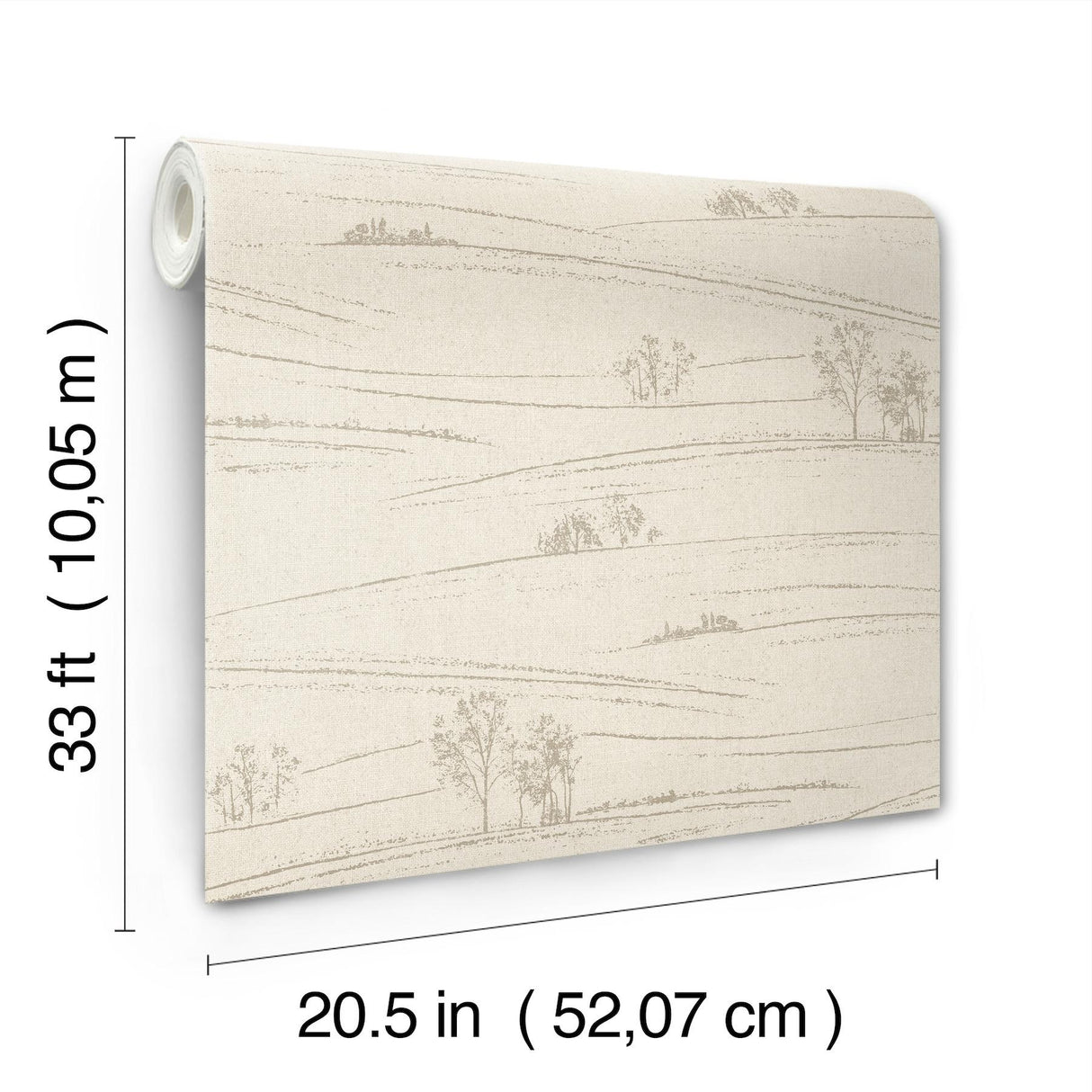 York Isaac Taupe Rolling Hills Wallpaper