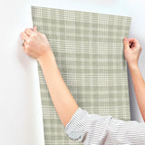 York Perry Green Plaid Wallpaper