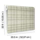 York Perry Green Plaid Wallpaper