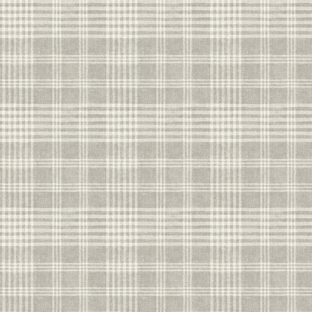 York Perry Grey Plaid Wallpaper