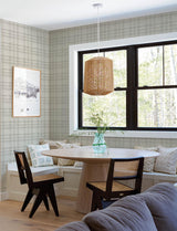 York Perry Grey Plaid Wallpaper