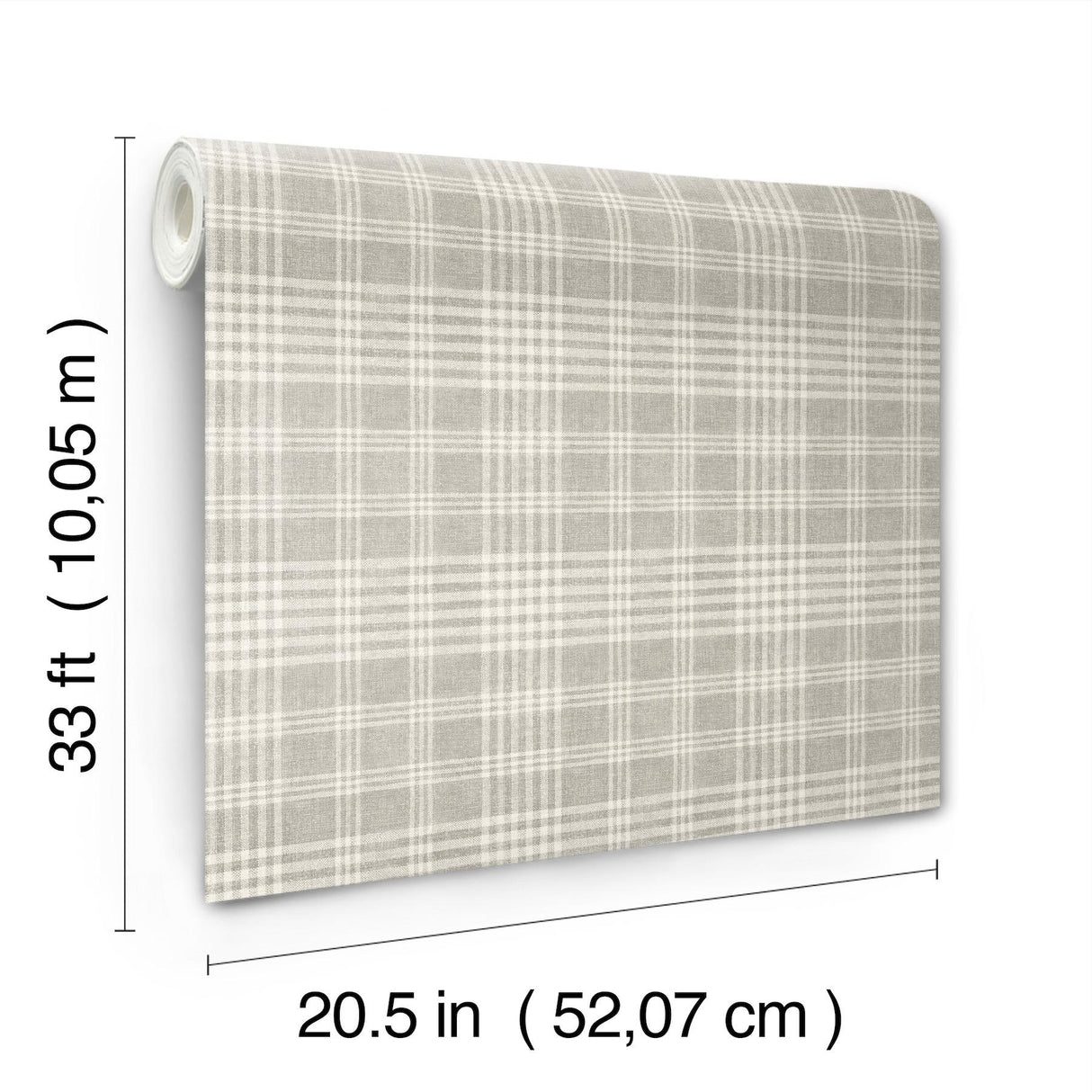 York Perry Grey Plaid Wallpaper