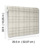 York Perry Grey Plaid Wallpaper