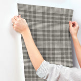 York Perry Black Plaid Wallpaper