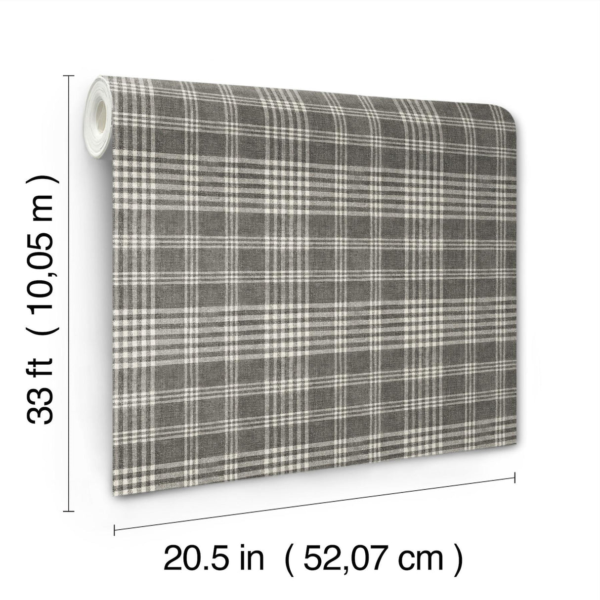York Perry Black Plaid Wallpaper