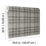 York Perry Black Plaid Wallpaper