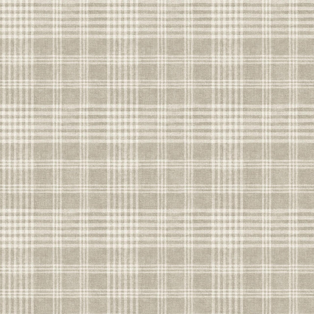 York Perry Taupe Plaid Wallpaper
