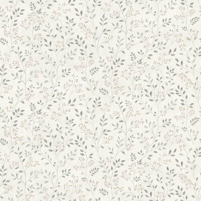 York Galena Grey Botanical Trail Wallpaper