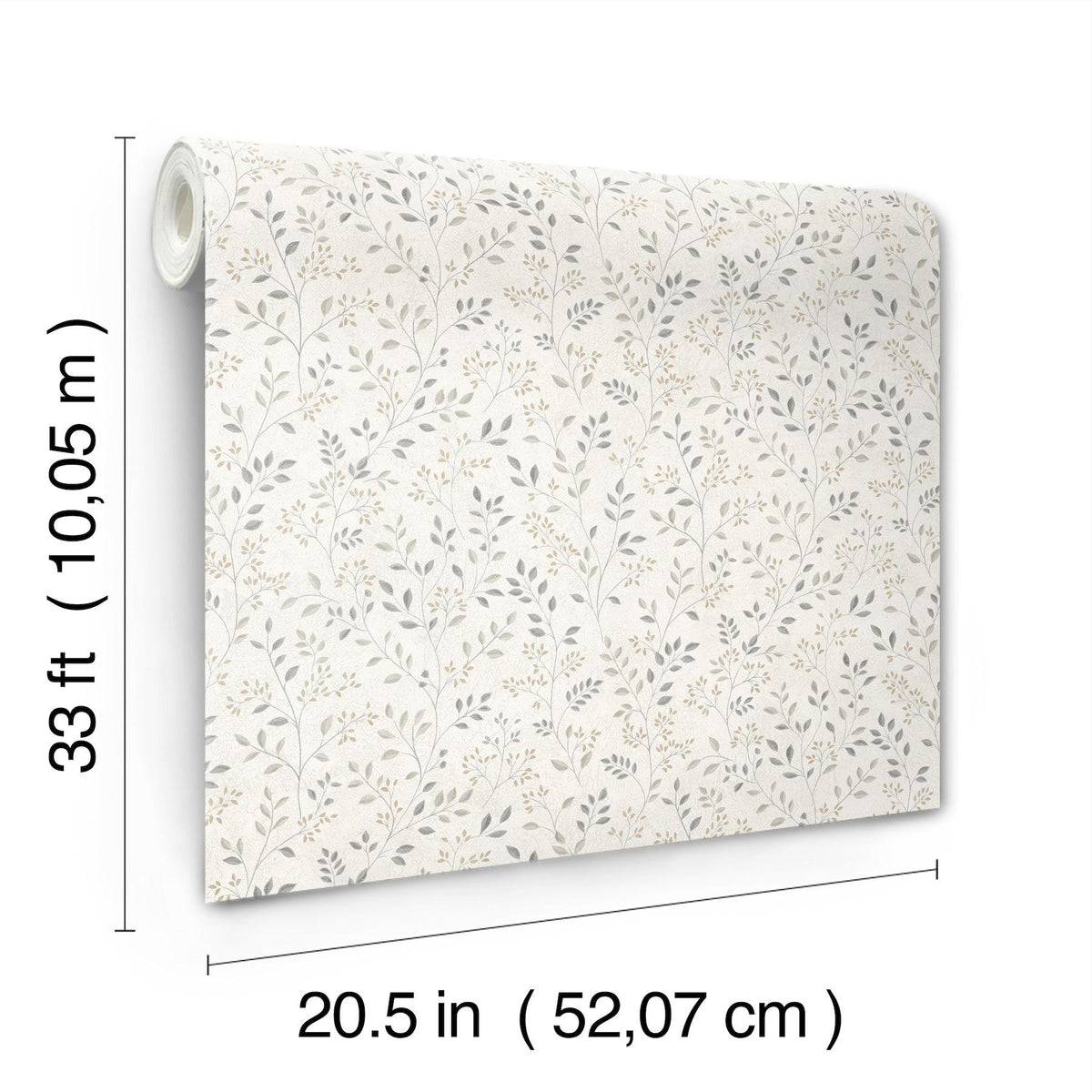 York Galena Grey Botanical Trail Wallpaper