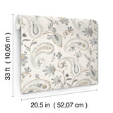 York Darlene Slate Jacobean Wallpaper