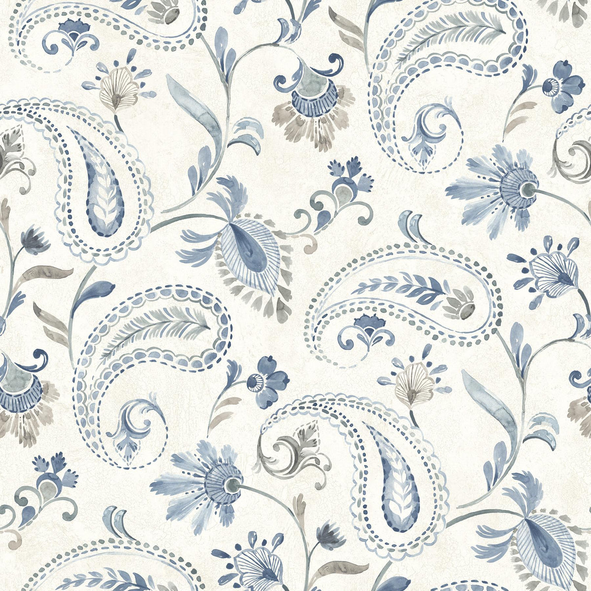 York Darlene Blue Jacobean Wallpaper