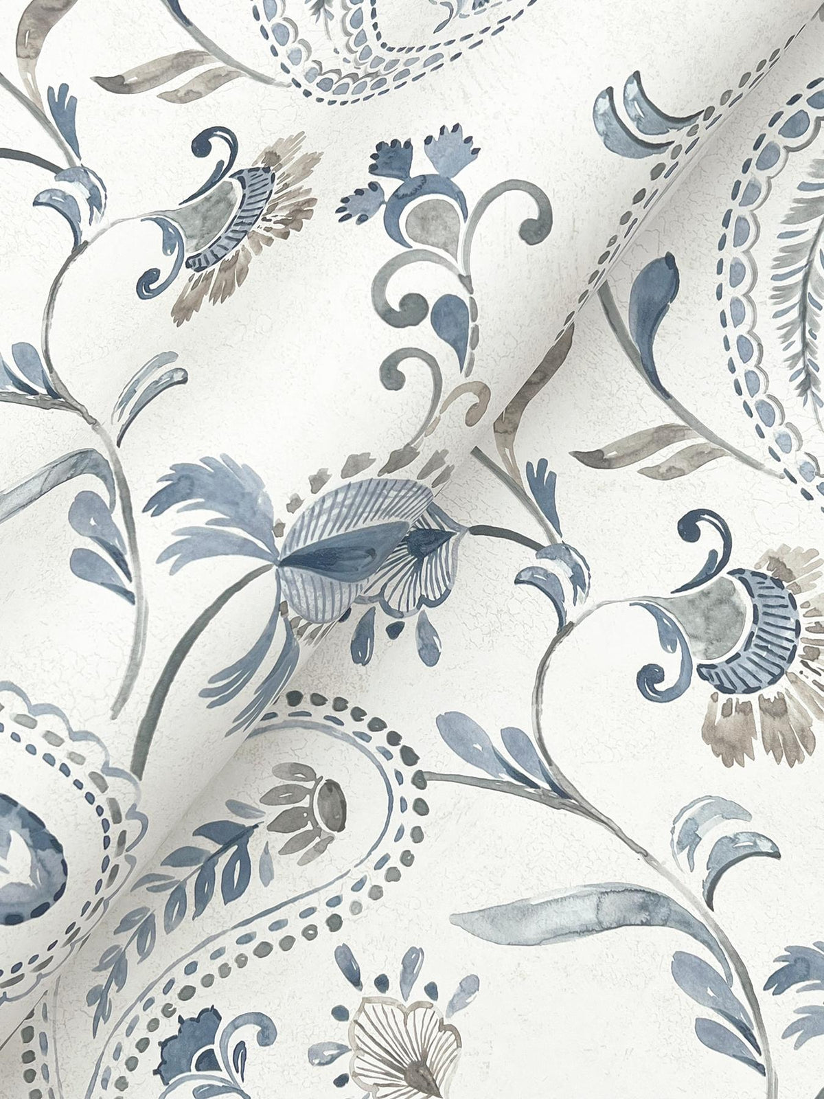 York Darlene Blue Jacobean Wallpaper