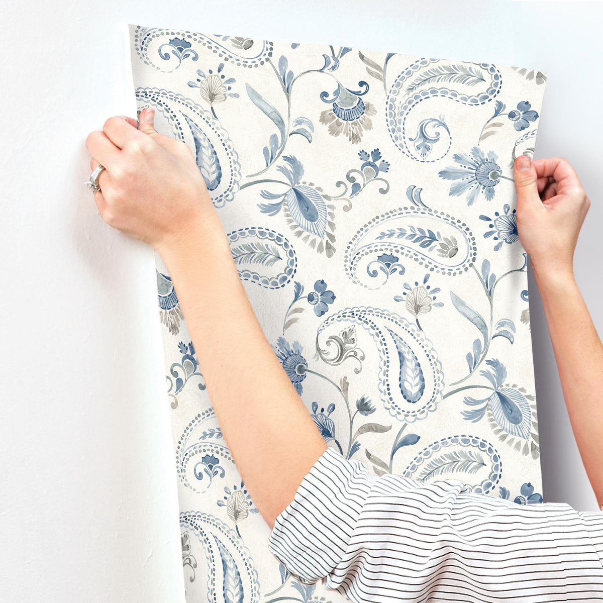 York Darlene Blue Jacobean Wallpaper
