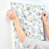 York Darlene Blue Jacobean Wallpaper