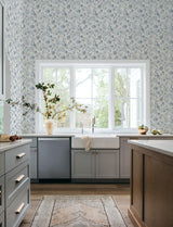 York Darlene Blue Jacobean Wallpaper