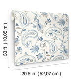 York Darlene Blue Jacobean Wallpaper