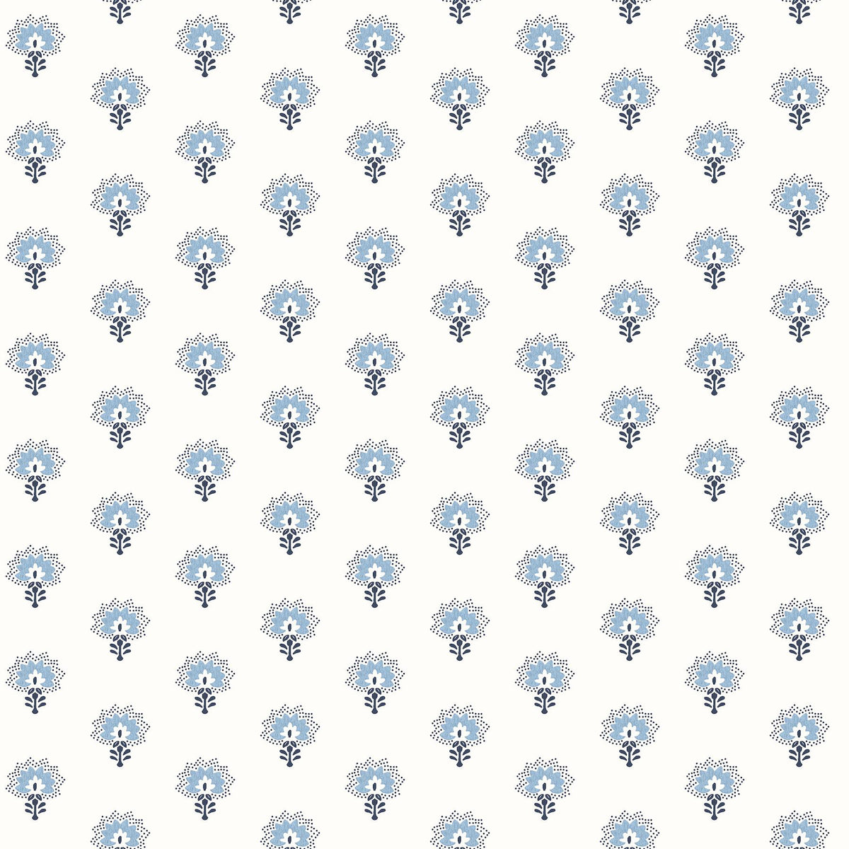 York Hilda Blue Floral Medallion Wallpaper