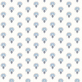 York Hilda Blue Floral Medallion Wallpaper