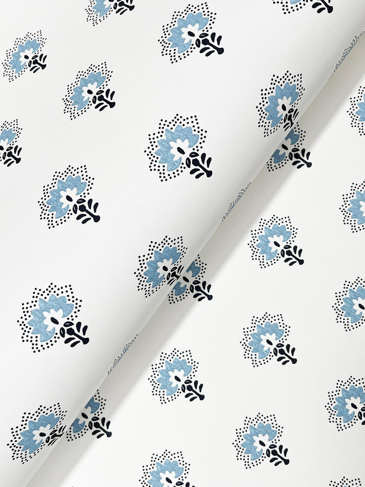 York Hilda Blue Floral Medallion Wallpaper