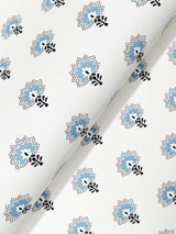 York Hilda Blue Floral Medallion Wallpaper