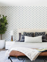 York Hilda Blue Floral Medallion Wallpaper