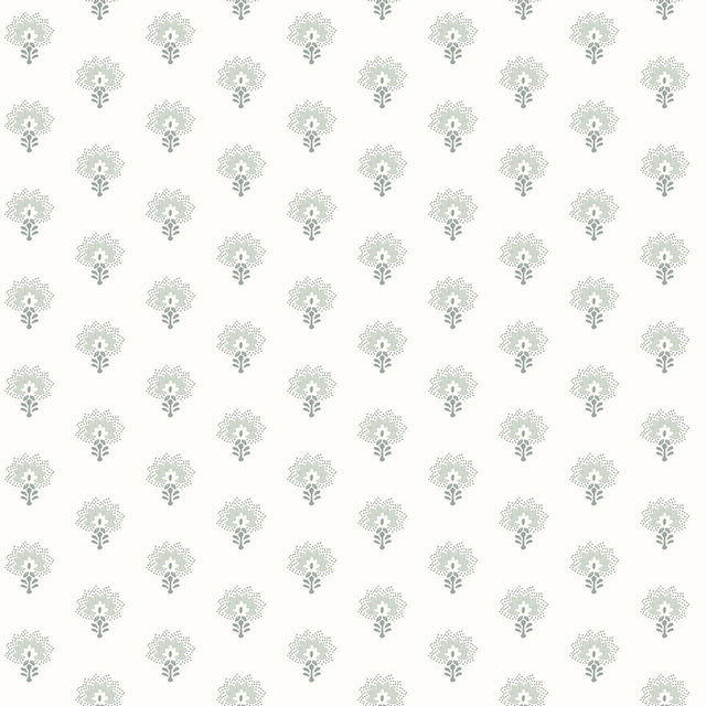 York Hilda Aqua Floral Medallion Wallpaper