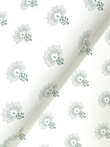 York Hilda Aqua Floral Medallion Wallpaper