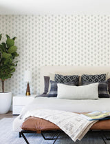 York Hilda Aqua Floral Medallion Wallpaper